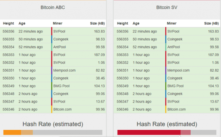 Pavisam  Kreiga Raita reklamētajai Bitcoin SV novirzīti 64% hash jaudas