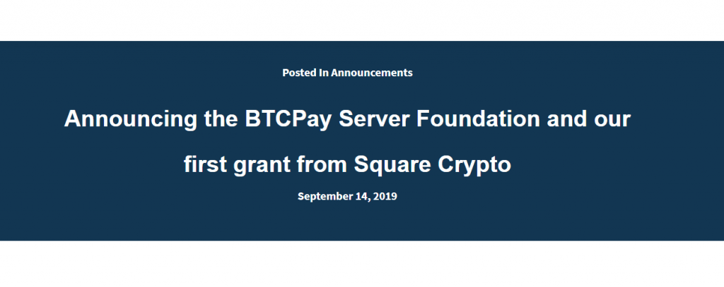 Square piešķīrusi 100 000 $ BTCPay Server 5 Square piešķīrusi 100 000 $ BTCPay Server