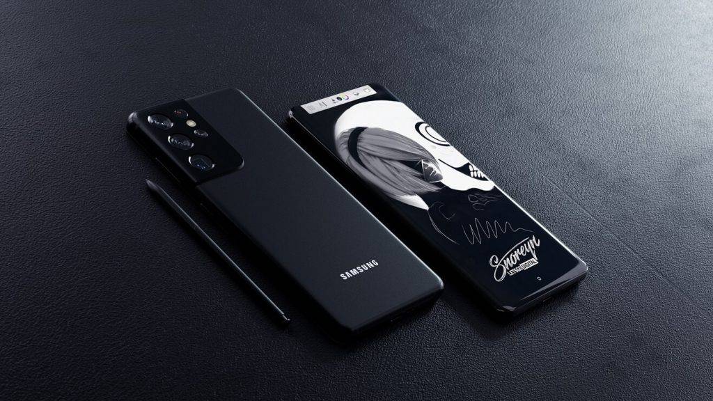 Samsung Galaxy S21 Ultra Black ar S-Pen ilustrācija