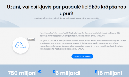 Volkswagen un vēl vairāku zīmolu auto īpašnieki var pieteikties kompensācijām sakarā ar "dīzelgeitas" skandālu