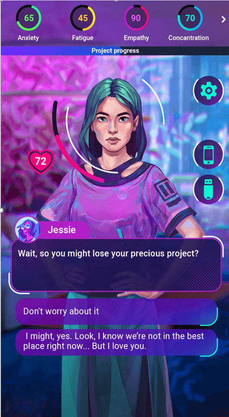 Spēles „[Dis]connected” saskarne