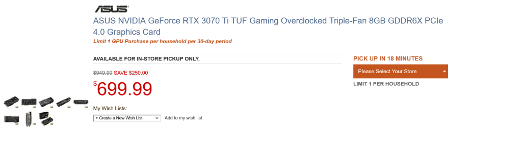 ASUS GeForce RTX 3070 Ti TUF Gaming