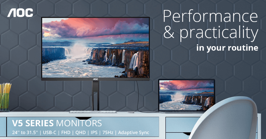 V5 apzīmē dažādību un eleganci: AOC jaunākā USB-C monitoru sērija nonāk veikalu plauktos 5 AOC jaunākā USB-C monitoru sērija nonāk veikalu plauktos