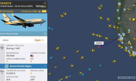 Flightradar24 nobloķēja Nensijas Pelosi lidmašīnas atrašanās vietu