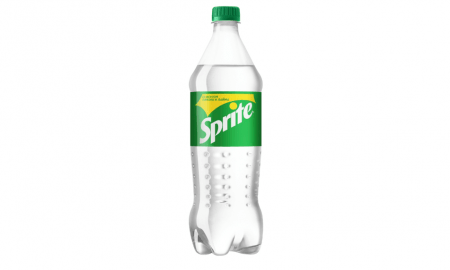 Sprite atteiksies no zaļās krāsas plastmasas pudelēm