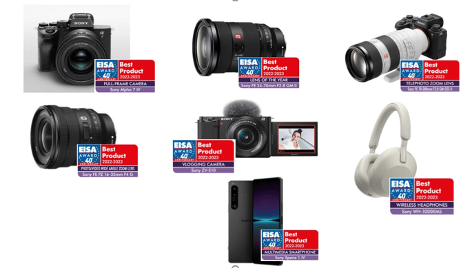 EISA balvu pasniegšanas ceremonijā Sony iegūst astoņas godalgas, tai skaitā par pilnkadra kameru un viedtālruni