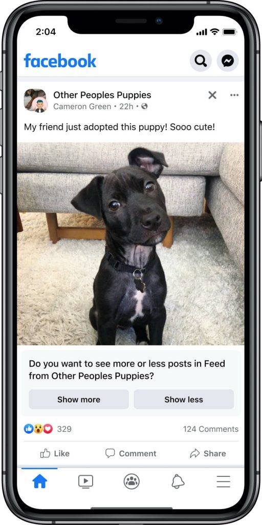 “Rādīt vairāk” un “Rādīt mazāk” – jaunas funkcijas, lai labāk pielāgotu informācijas padevi Facebook 6 “Rādīt vairāk” un “Rādīt mazāk” – jaunas funkcijas, lai labāk pielāgotu informācijas padevi Facebook