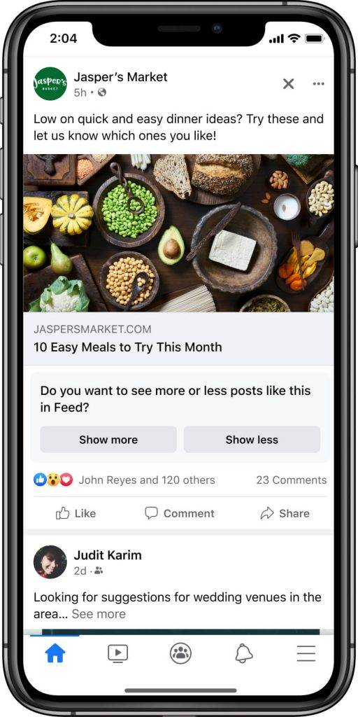 “Rādīt vairāk” un “Rādīt mazāk” – jaunas funkcijas, lai labāk pielāgotu informācijas padevi Facebook