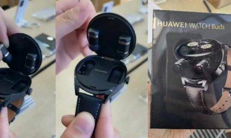 Tā izskatīsies Huawei Watch Buds – viedais pulkstenis ar austiņām, kas paslēptas korpusā