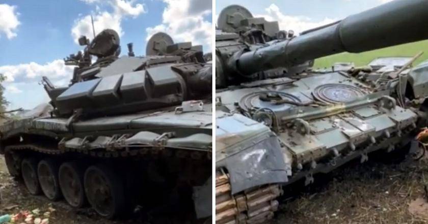 Ukrainas bruņotie spēki konfiscēja unikālu Krievijas tanku T-72B3 ar bruņām, kas izgatavotas no zagtām kanalizācijas lūkām