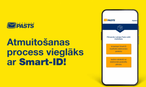 Ar Smart-ID var iesniegt pilnvaras sūtījumu atmuitošanai Latvijas Pasta lietotnē atmuito.pasts.lv