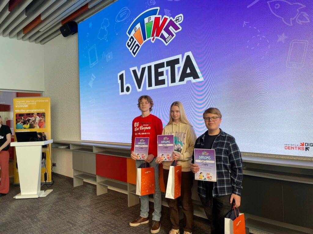 Apbalvoti Ventspils Digitālā centra tehnoloģiju konkursa “DigITiņš 2023” uzvarētāji