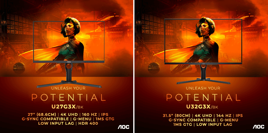 AGON by AOC laiž klajā jaunākos 4K monitorus U27G3X/BK un U32G3X/BK aizraujošai spēlēšanai ikdienā