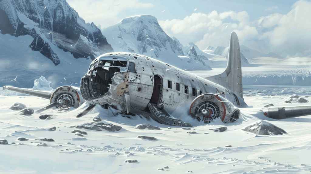 Aviokatastrofa netālu no Erebusa vulkāna