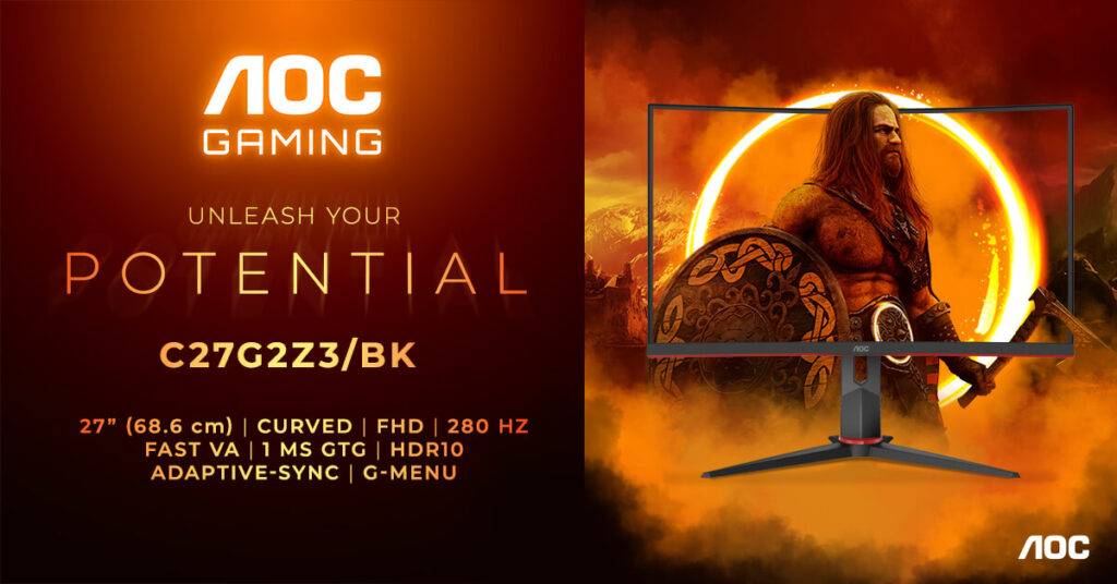 AOC GAMING C27G2Z3/BK: bruģējiet ceļu uz uzvaru ar 280 Hz 