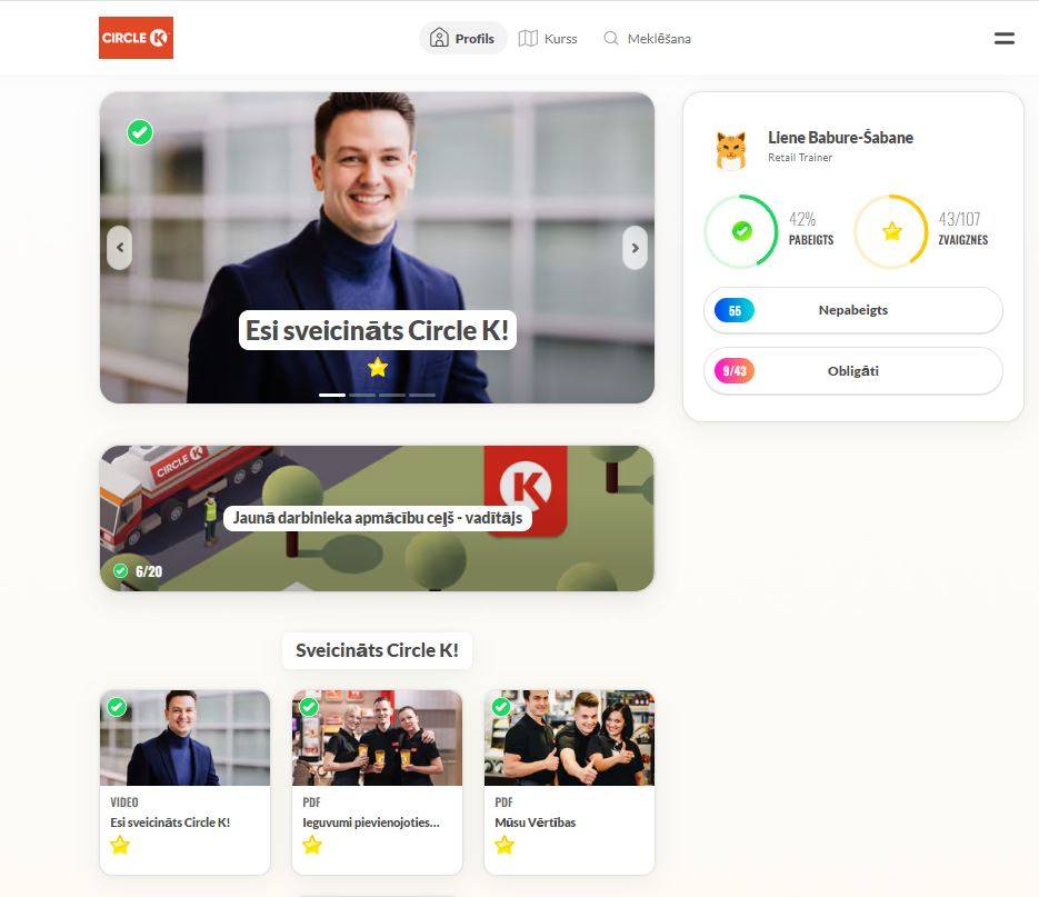 Unikāla, īpaši Circle K izstrādāta lietotne palīdz uzlabot darbinieku mainības rādītājus 8 Unikāla, īpaši Circle K izstrādāta lietotne palīdz uzlabot darbinieku mainības rādītājus