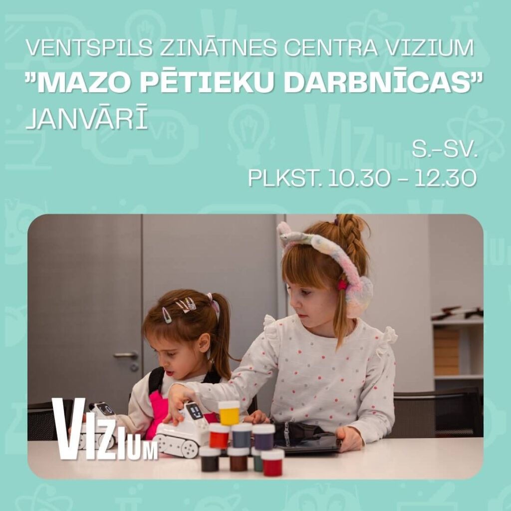 Arī šogad zinātnes centrā VIZIUM notiks “Mazo pētnieku darbnīcas” 5 Arī šogad zinātnes centrā VIZIUM notiks “Mazo pētnieku darbnīcas”