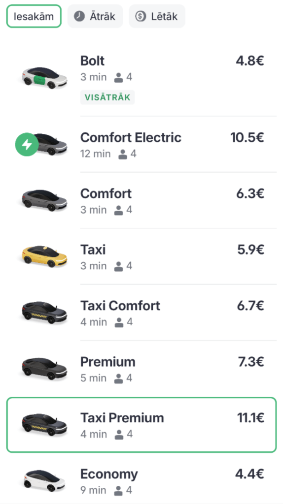 “Bolt” uzsāk sadarbību ar “RedCab” un ievieš jaunu kategoriju 8 Bolt Redcab