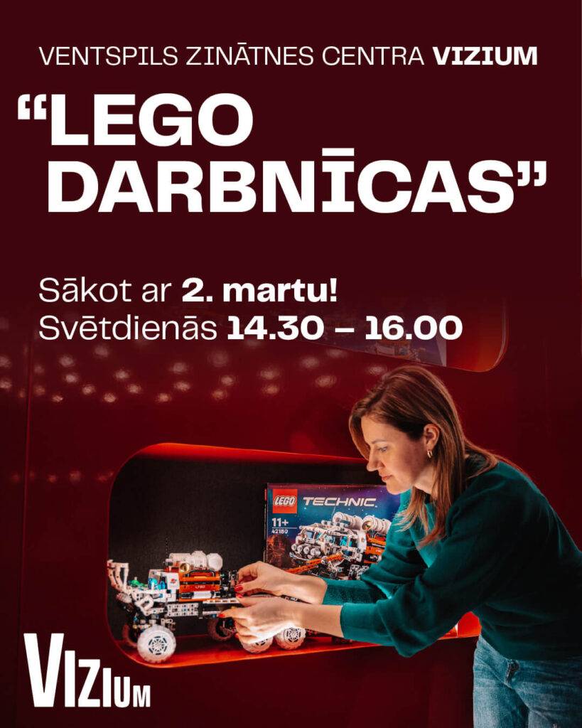 Ventspils zinātnes centrs VIZIUM aicina uz LEGO darbnīcām 