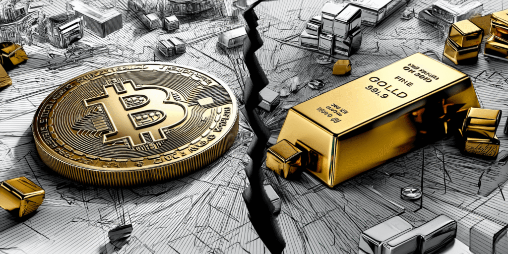 Bitcoin šobrīd zaudē zeltam