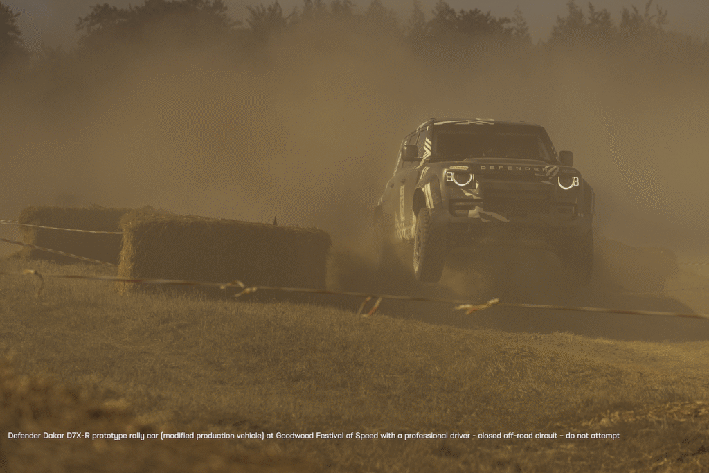 Defender Rally komanda Gudvudas Ātruma festivālā prezentē jauno Dakar D7X-R prototipu 