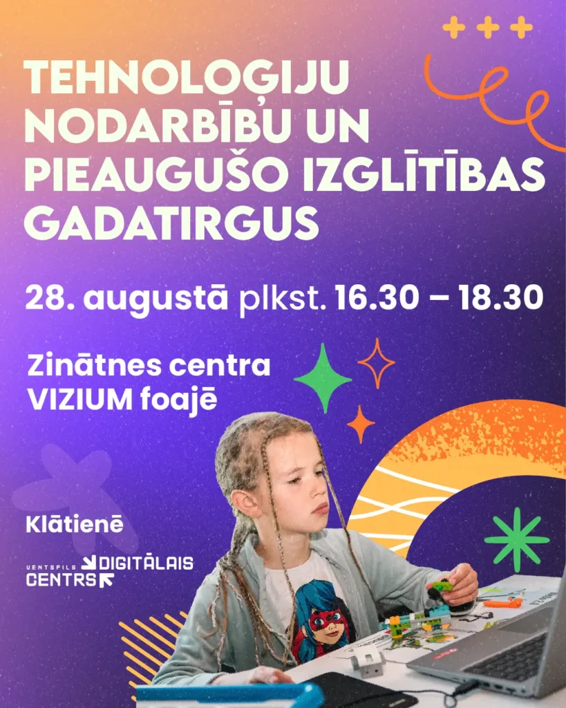 VIZIUM foajē notiks Tehnoloģiju nodarbību un pieaugušo izglītības gadatirgus