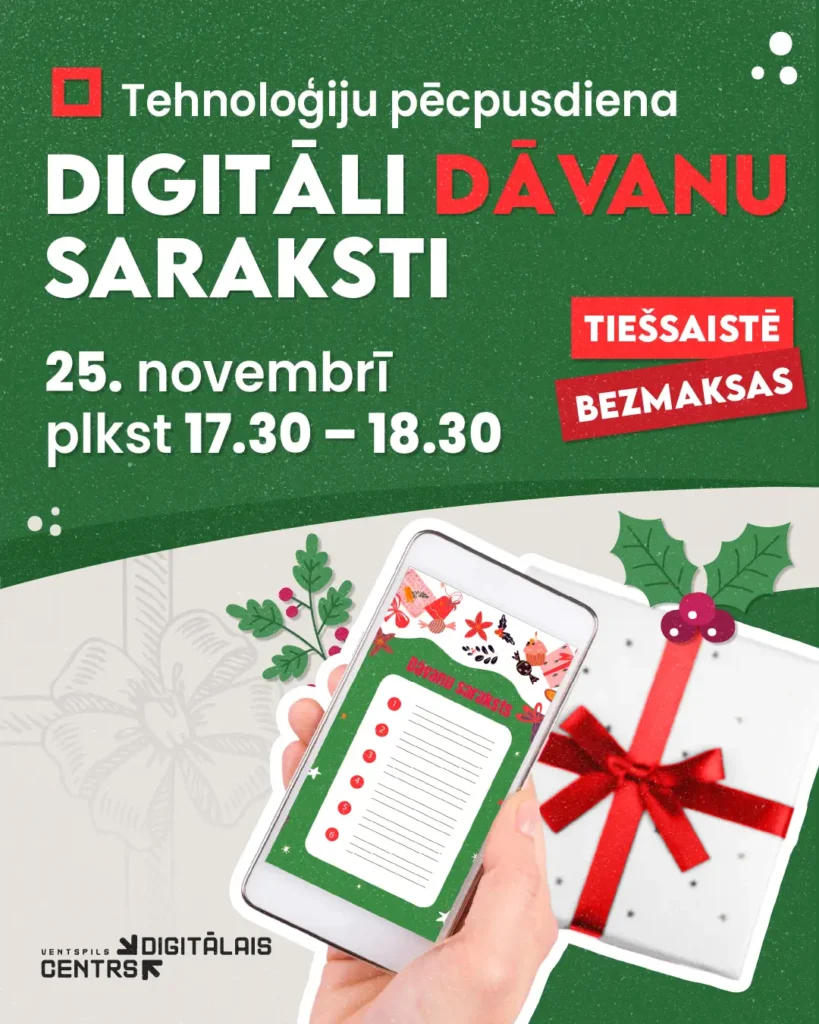 Bezmaksas nodarbībā stāstīs par digitālajiem rīkiem dāvanu saraksta izveidei 