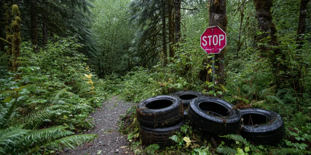 Neizmet un nededzini: kādu kaitējumu nodara nepareizi uzglabātas un mežā izgāztas riepas 5 Neizmet un nededzini: kādu kaitējumu nodara nepareizi uzglabātas un mežā izgāztas riepas